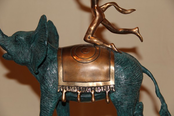"Triumphant Elephant" Bronze Sculpture detail by Salvador Dali