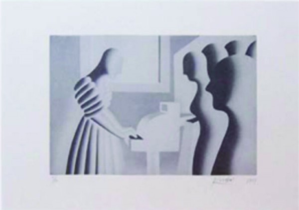 "Kryptonite" AP Serigraph on Deckled Paper by Mark Kostabi