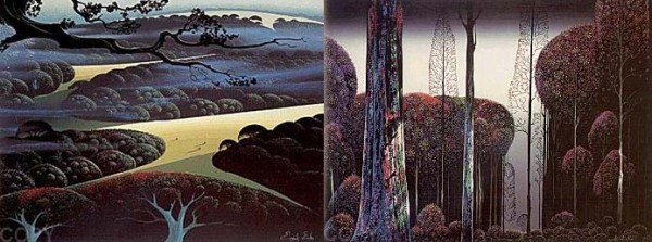 "Blue Fog" & Gothic Forest" Serigraphs by Eyvind Earle