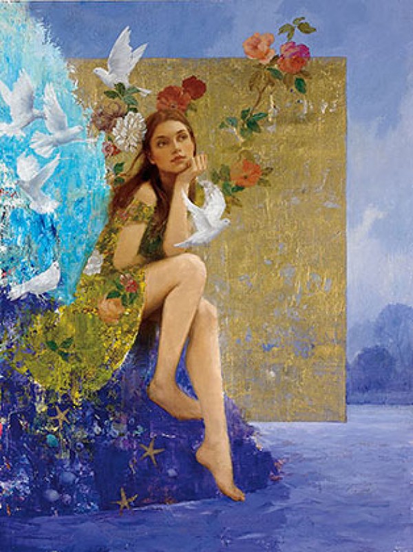 "A New Day" Hand-Pulled Serigraph on Paper by Francois Fressinier