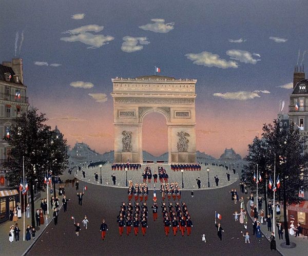 "Arc De Triomphe" Color Lithograph by Michel Delacroix