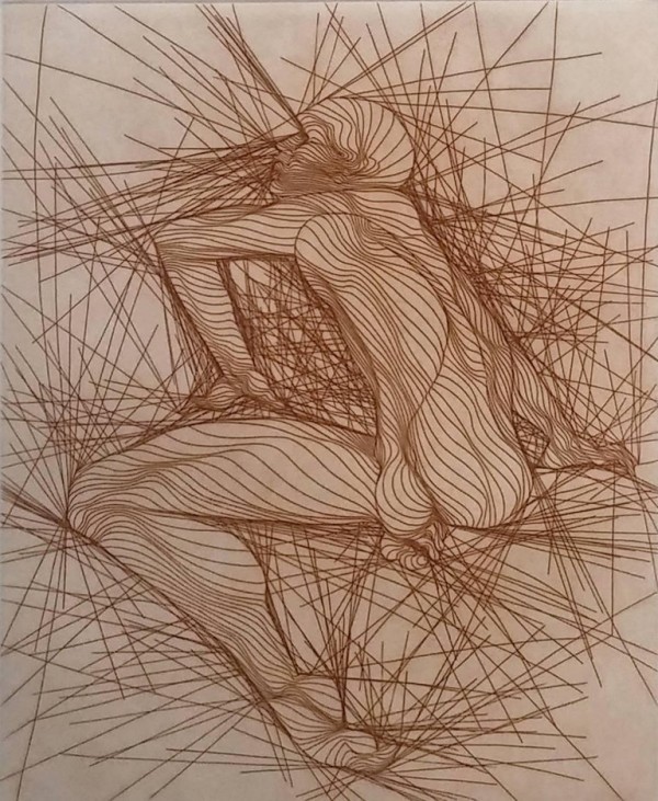  GUILLAUME AZOULAY "Um Homme Assis" etching