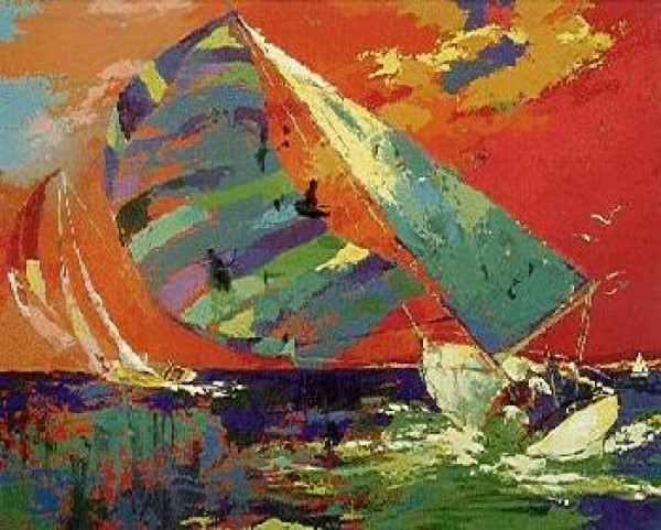 “Orange Sky Sailing” Serigraph by LeRoy Neiman