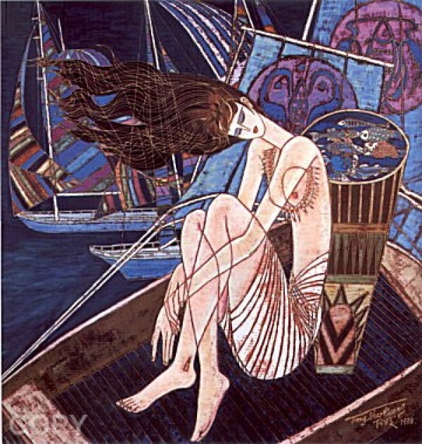 "Wind and Sea" Serigraph by Ting Shao Kuang
