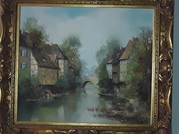 "Untitled Landscape" Original Oil on Canvas by Willi Bauer