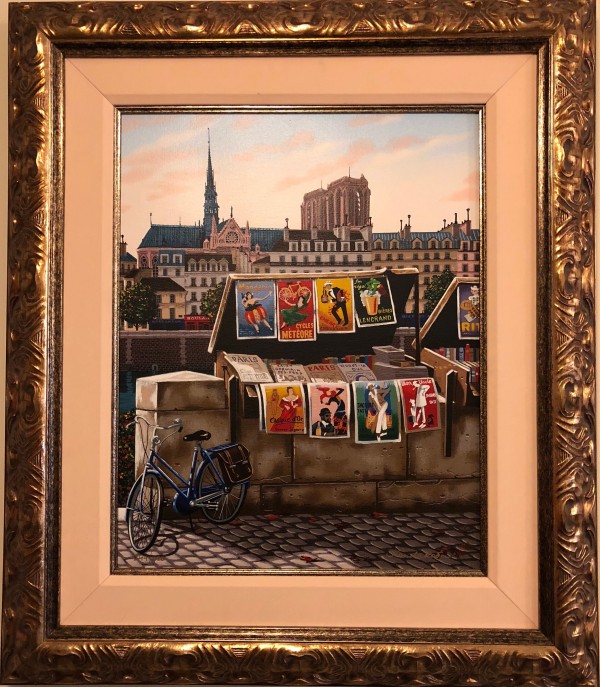 “Pont Neuf - Postcards from Paris suite” Framed & Signed Serigraph on Canvas