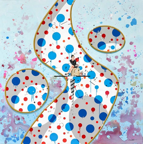 Rouge et Bleu"  (Red & Blue) Pigment Print on Canvas by Philippe Bertho