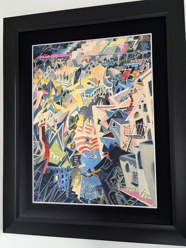 "Cat Detective in the Wrong Part of Town" Serigraph on Canvas by Dr. Seuss