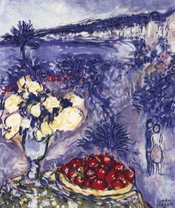 "Fruit et Fleurs Devant la Mer" Estate-Signed Lithograph by Marc Chagall