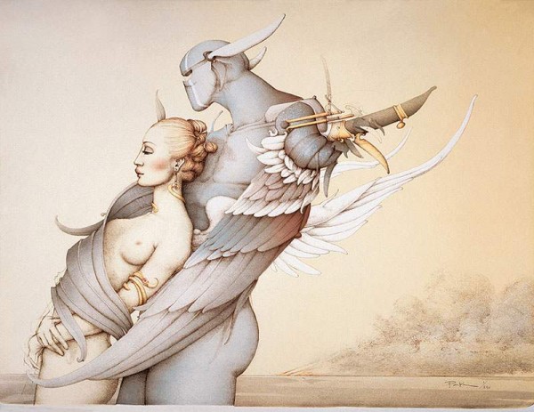 "Diamond Warrior" Stone Lithograph by Michael Parkes