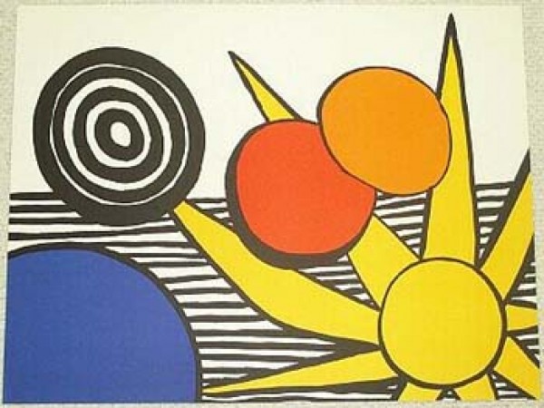 "Sunrise" unsigned lithograph by Alexander Calder