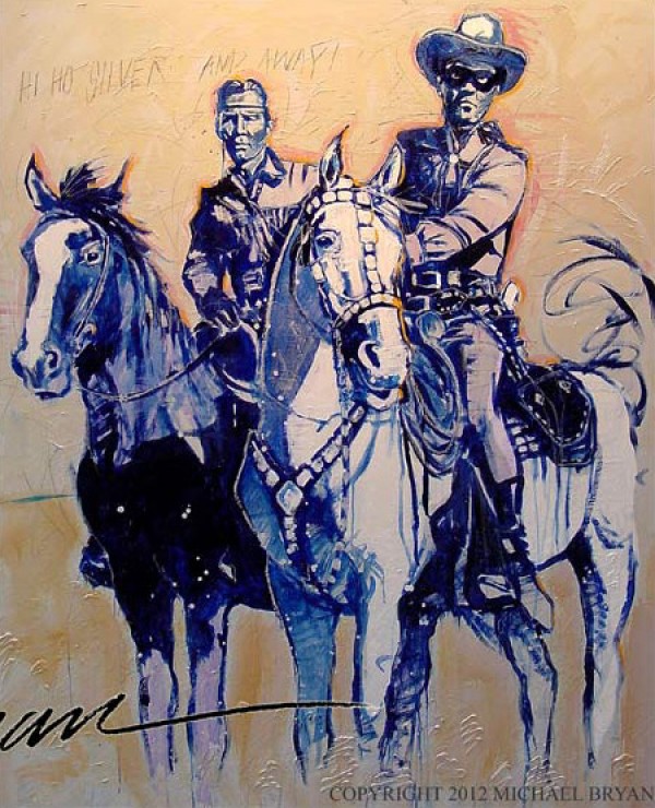 "Hi Ho Silver" Hand-Embellished Giclee/Canvas by Michael Bryan