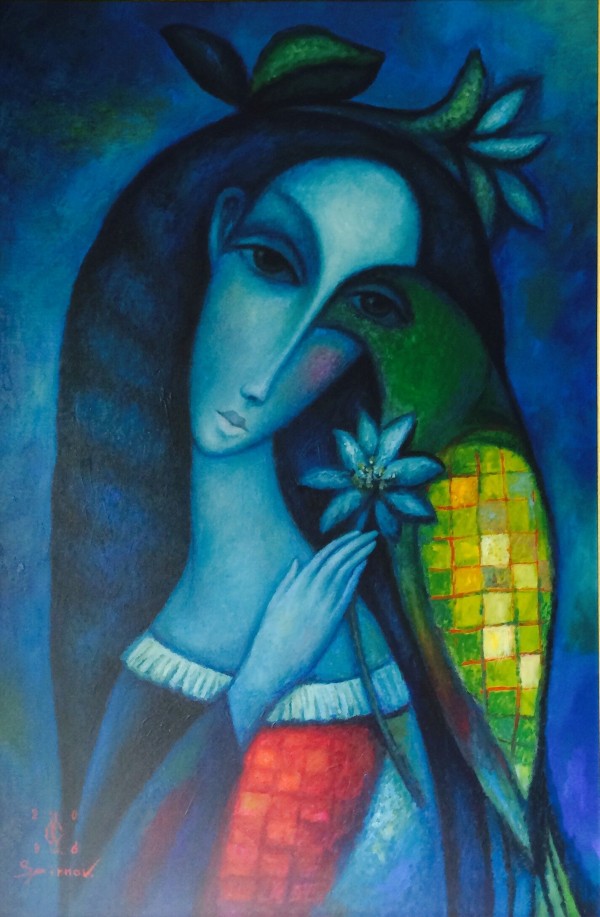 "Night Bird" Original Oil on Canvas by Sergey Smirnov