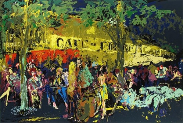 "Cafe de Flore de Nuit" Serigraph by Leroy Neiman