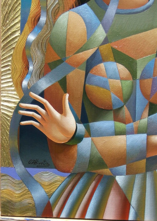 "The Red Star" Original Mixed Media on Canvas by Oleg Zhivetin