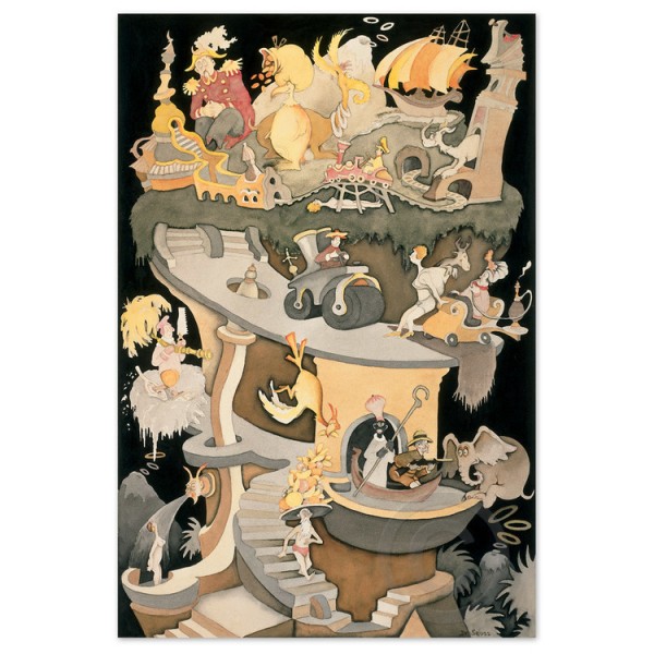 "Tower of Babel" Serigraph on Panel by Dr. Seuss