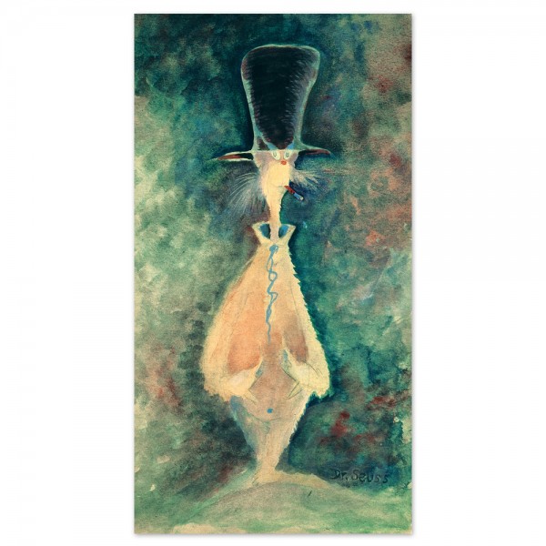 "Indistinct Cat With Cigar" Serigraph on Archival Canvas by Dr. Seuss