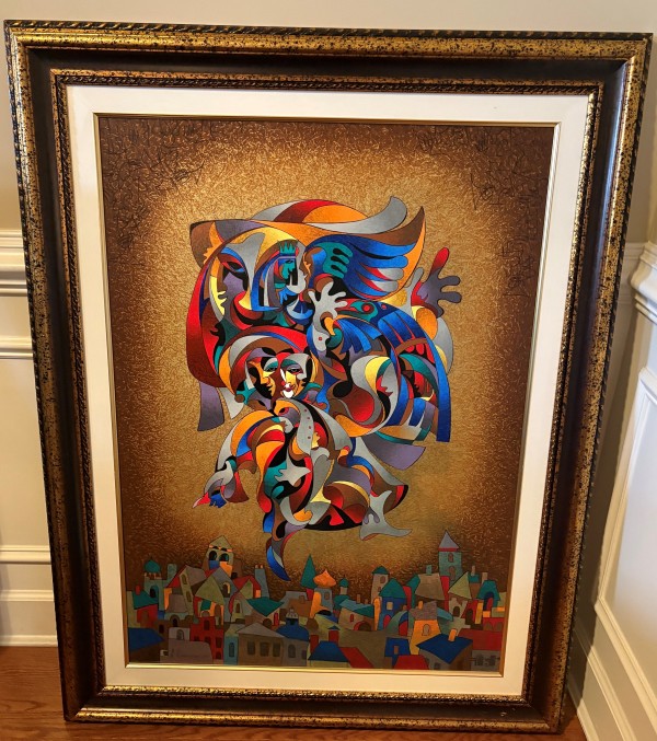 Anatole Krasnyansky's Blue Bird Serigraph on Canvas