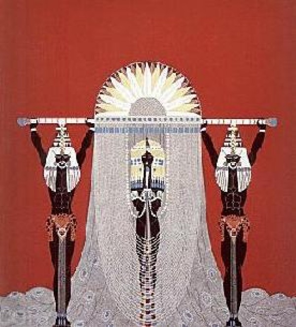 "The Egyptian" Embossed Serigraph with Foil Stamping by Erte