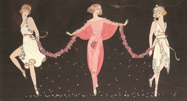 "Printemps" Estate-Signed Embossed Serigraph with Foil Stamping by Erte
