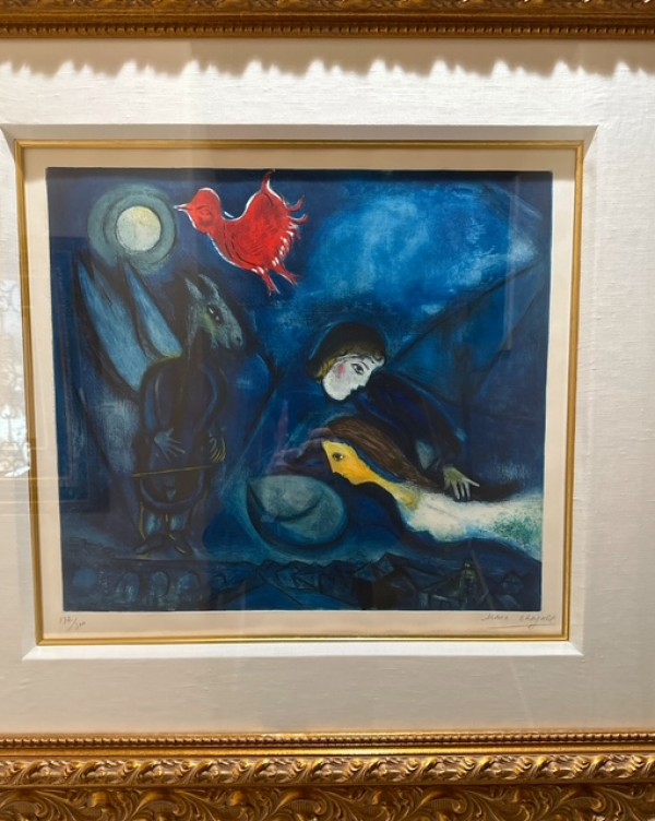 "Aleko" Etching in Aquatint in Color on Rives Paper by Marc Chagall
