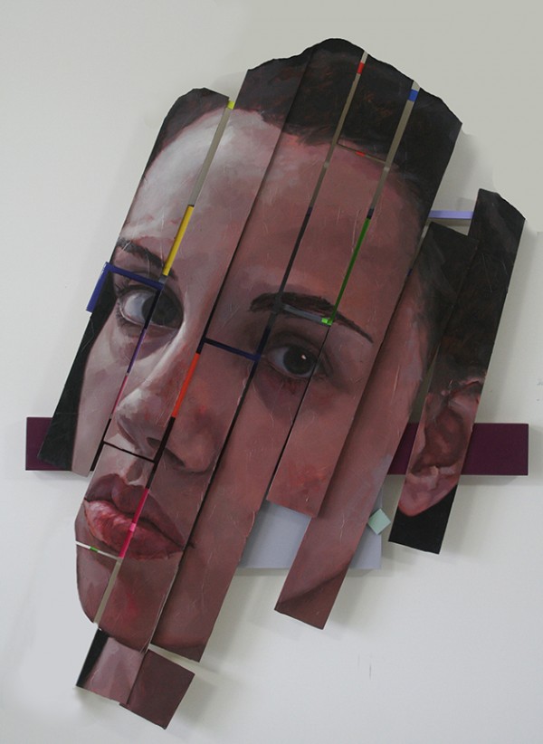 "Landed Goddess – S" Oil on wood panel, High gloss finish/varnish, Acrylic by Yury Darashkevich