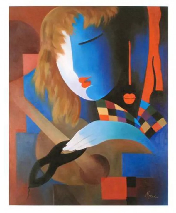 "Nocturnal" Original Mixed Media on Canvas by Arbe Berberyan