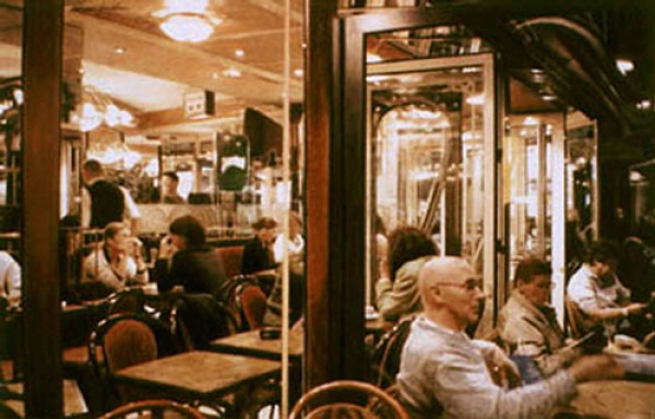 "Reflections Cafe 2" Pastel/Giclee on Rag Paper by Adrian Deckbar