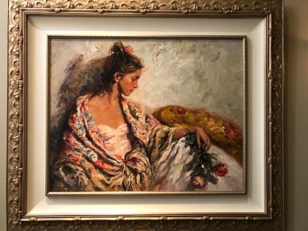 "Reposo" Original Oil on Canvas Painting by Royo