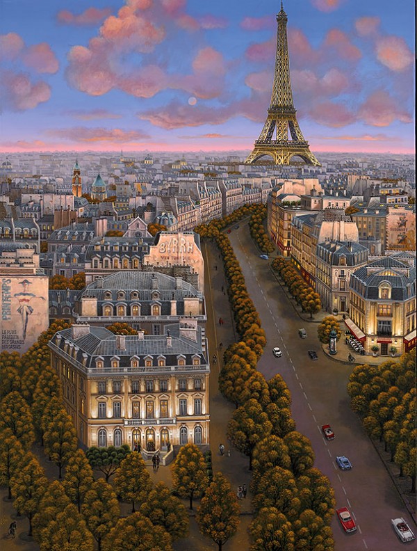 "The Magic Hour" Digital Print with Hand-Made Serigraph Texture Plates,by Lidumila Kondakova