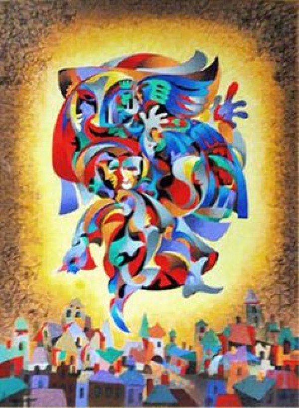 Anatole Krasnyansky bluebird limited edition serigraph on canvas