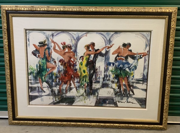 "Sicilian Defense" Watercolor with Mixed Media by Misha Lenn