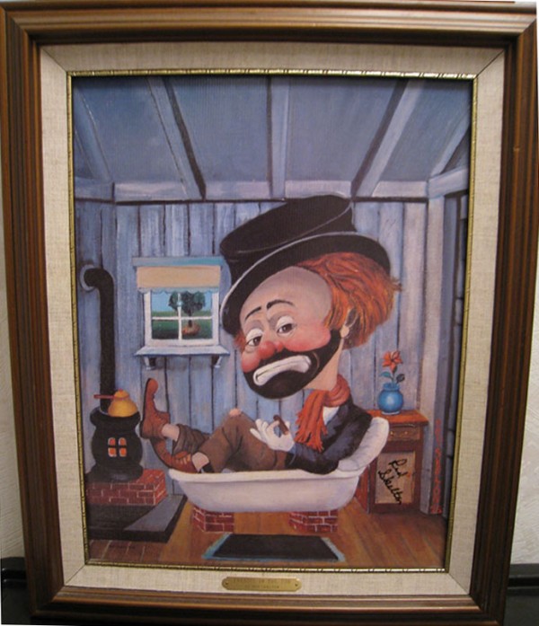 "Freddie In The Tub" Framed Serigraph by Red Skelton
