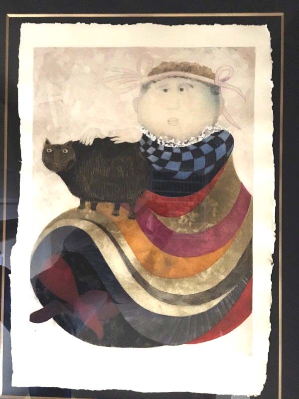 "La Infanta Y Su Gato" Etching and Aquatint in Color Print on Paper by Graciela Rodo Boulanger