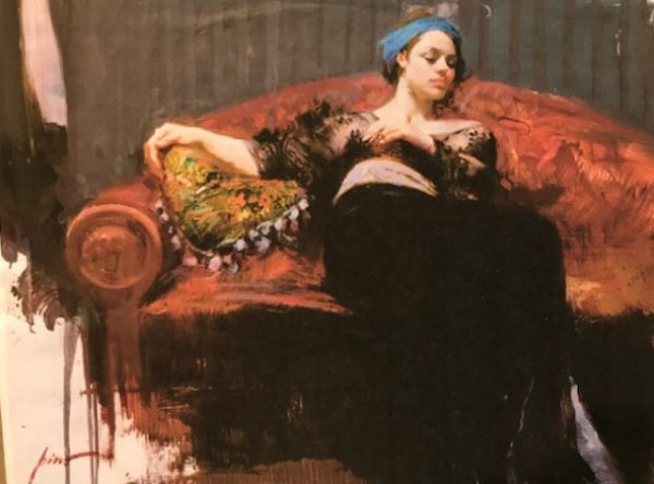"Sweet Thoughts" Original Oil on Canvas by Pino Daeni