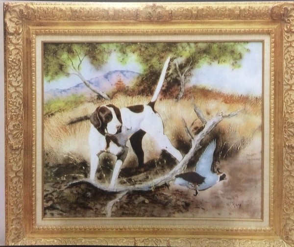 "Bird Dog" Original Enamel on Copper by Max Karp