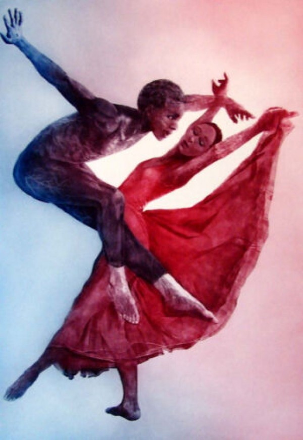 “Leaps and Bounds” Mezzotint by G H Rothe