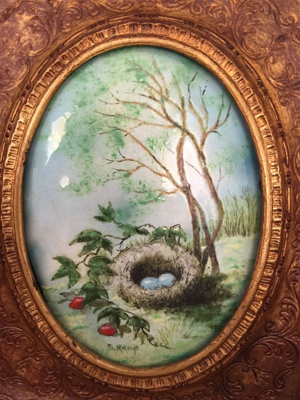 "Bird's Nest" Original Enamel on Copper by Max Karp