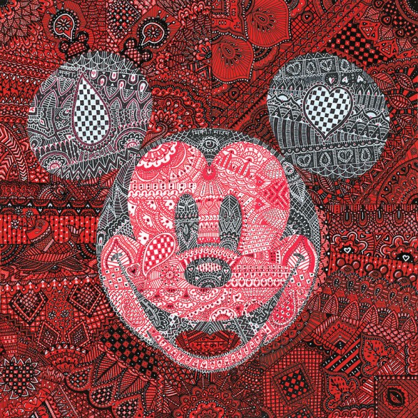 "MeHandi Mickey" Hand-Embellished Giclee/Canvas by Tennessee Loveless