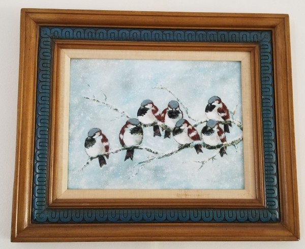 "Seven Snowbirds" Enamel on Copper by Max Karp