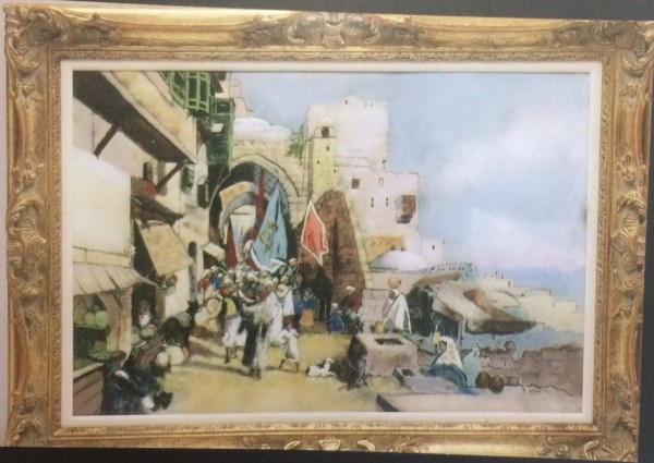 "Haifa Gates" Original Enamel on Copper by Max Karp
