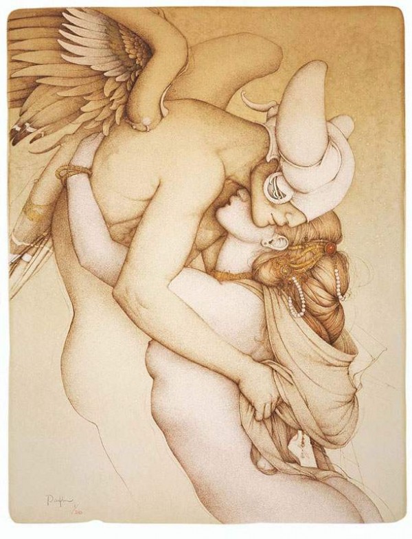 "Savitri" Hand-Pulled Stone Lithograph by Michael Parkes