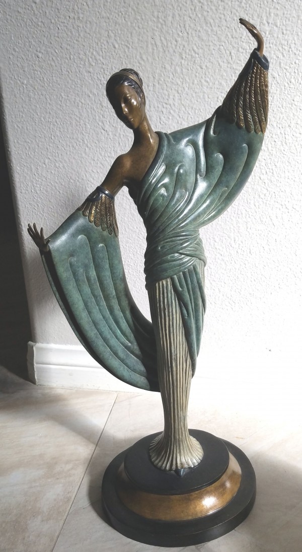 "In The Evening" Bronze Sculpture by Erte