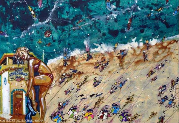 "Laguna Beach" Original Acrylic on Aluminum by Michael Bryan
