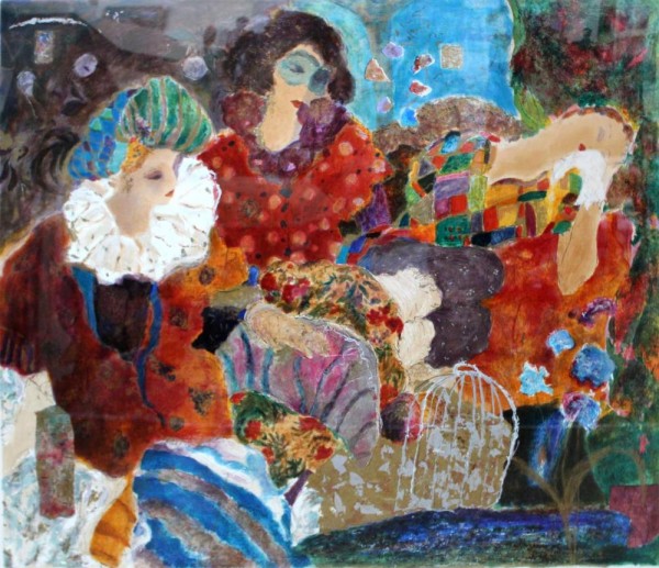 "Bal Masque" Serigraph on Canvas by Roy Fairchild-Woodard