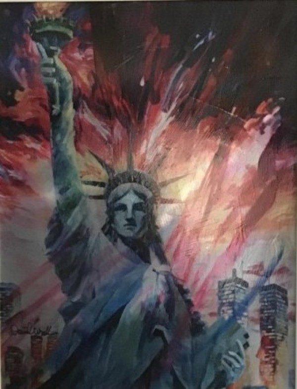 “The Light Is Always On” Unique Acrylic on Metal by Daniel Wall