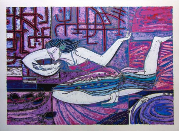 "Songbird" Serigraph on Paper by Adrian Wong Shue