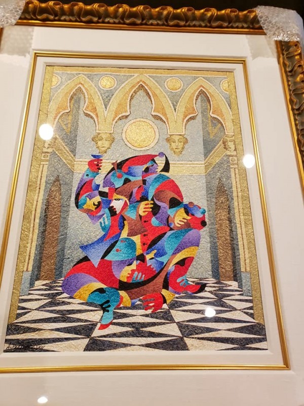 A Toast for the Artist Original Watercolor.Acrylic on Handmade Japon Paper by Anatole Krasnyansky