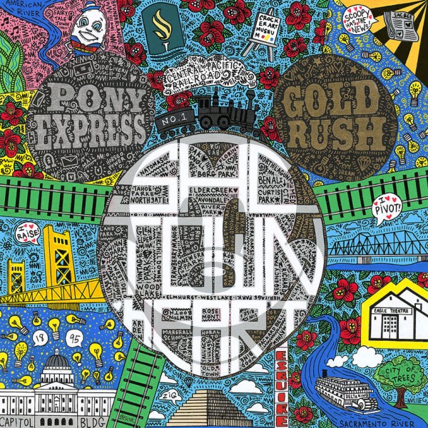 "Sactown Heart" Hand-Embellished Giclee/Canvas by Tenneseee Loveless