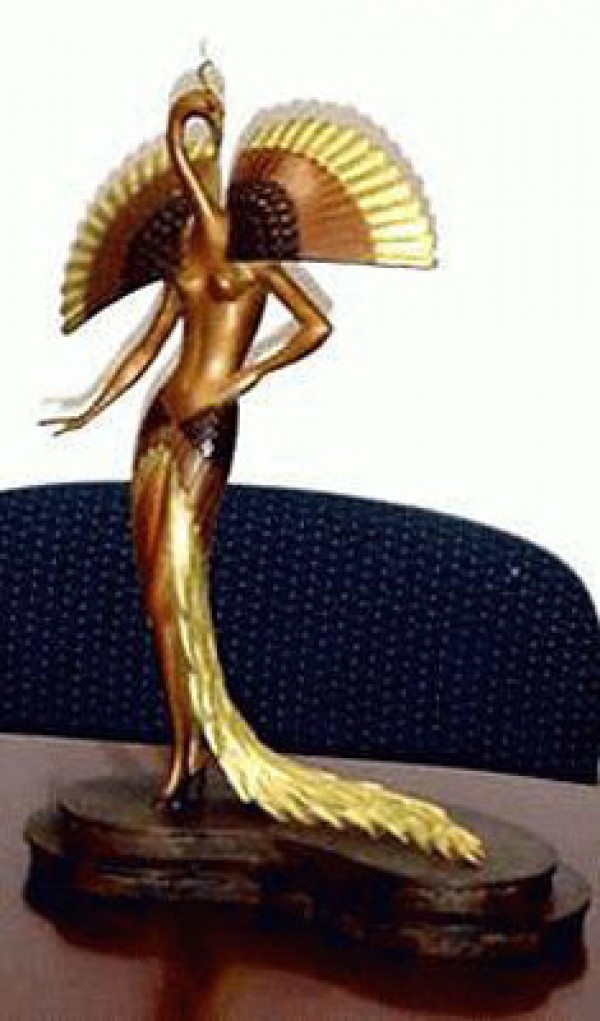 "Ibis" (Bird Head) a Bronze Sculpture by Erte